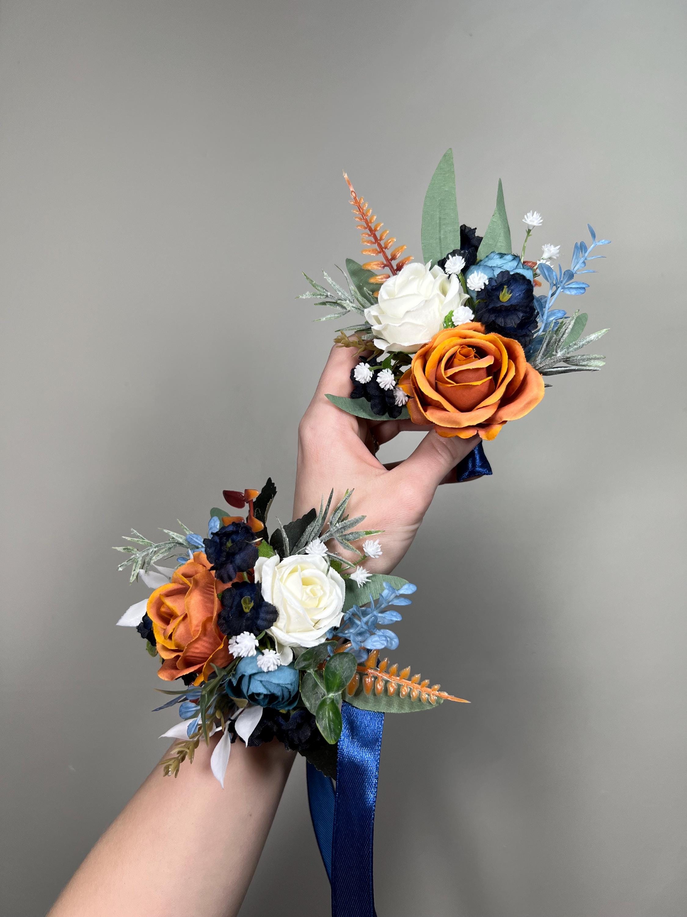 Terracotta Navy Blue Hair Pin Wedding Dusty Blue Burnt Orange Hair