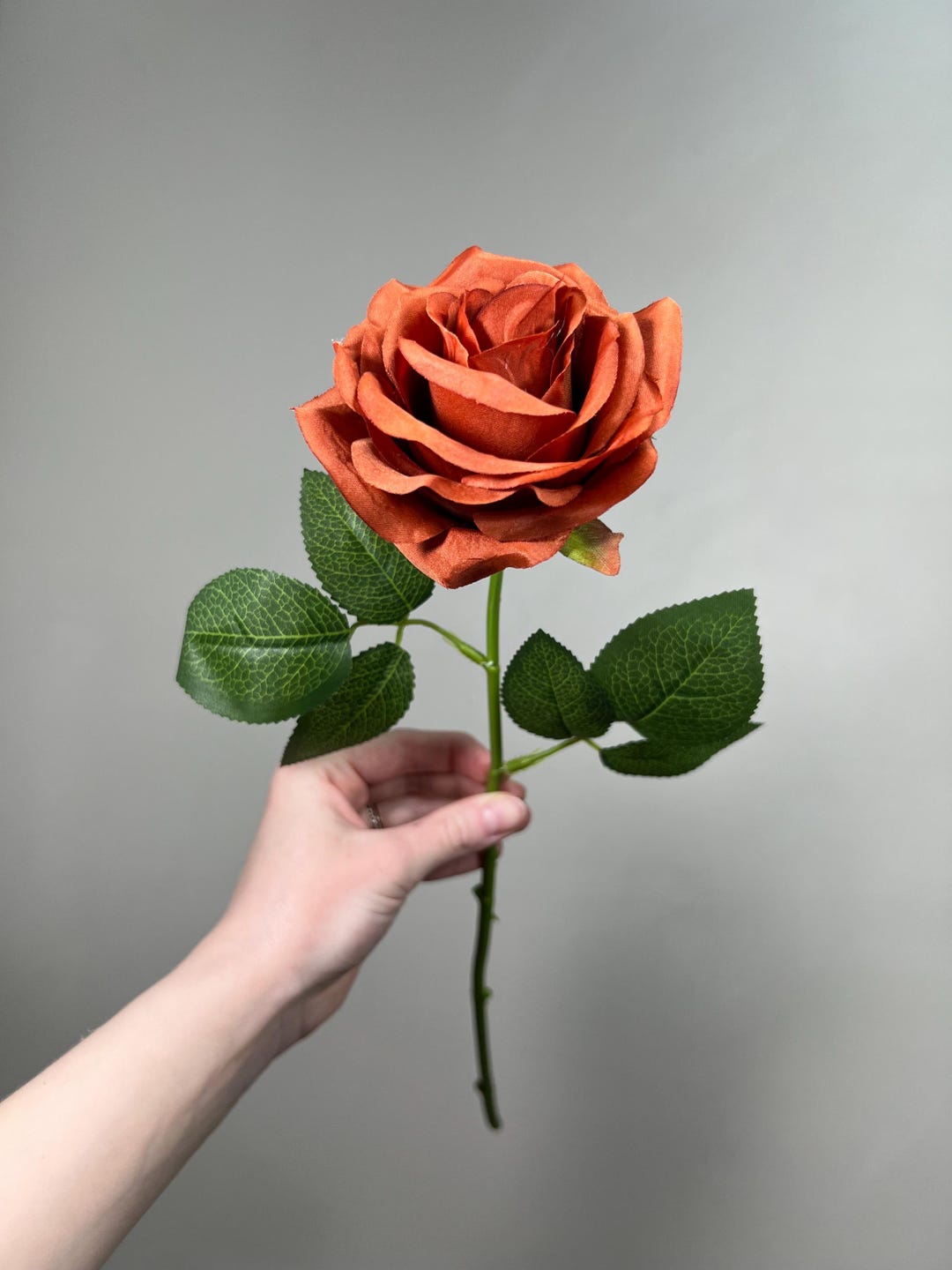 Burnt Orange Artificial Flowers Head Rose Terracotta Rust High Quality ...