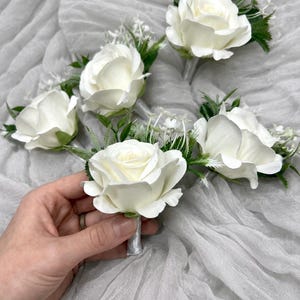 Wedding Boutonniere White Groom Wedding Groomsmen Boutonnière Ivory Artificial Flowers Eucalyptus White Rose Classic Boutonniere Reddit