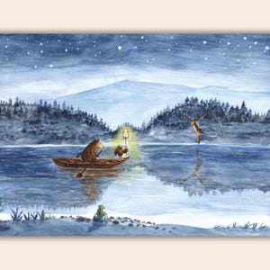 Art print - The crossing - Watercolor illustration - A4 and A3 formats