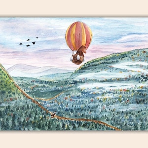 Art print - Up there - Watercolor illustration - A4 and A3 sizes