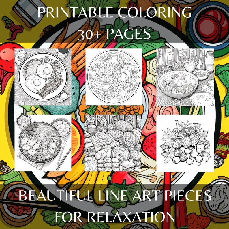 Food Adult Coloring Pages Digital - Il 794xN.5038640187 O3l3 