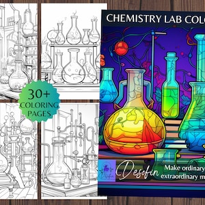 Sciene Adult Coloring Pages, Digital Download, 34 pieces