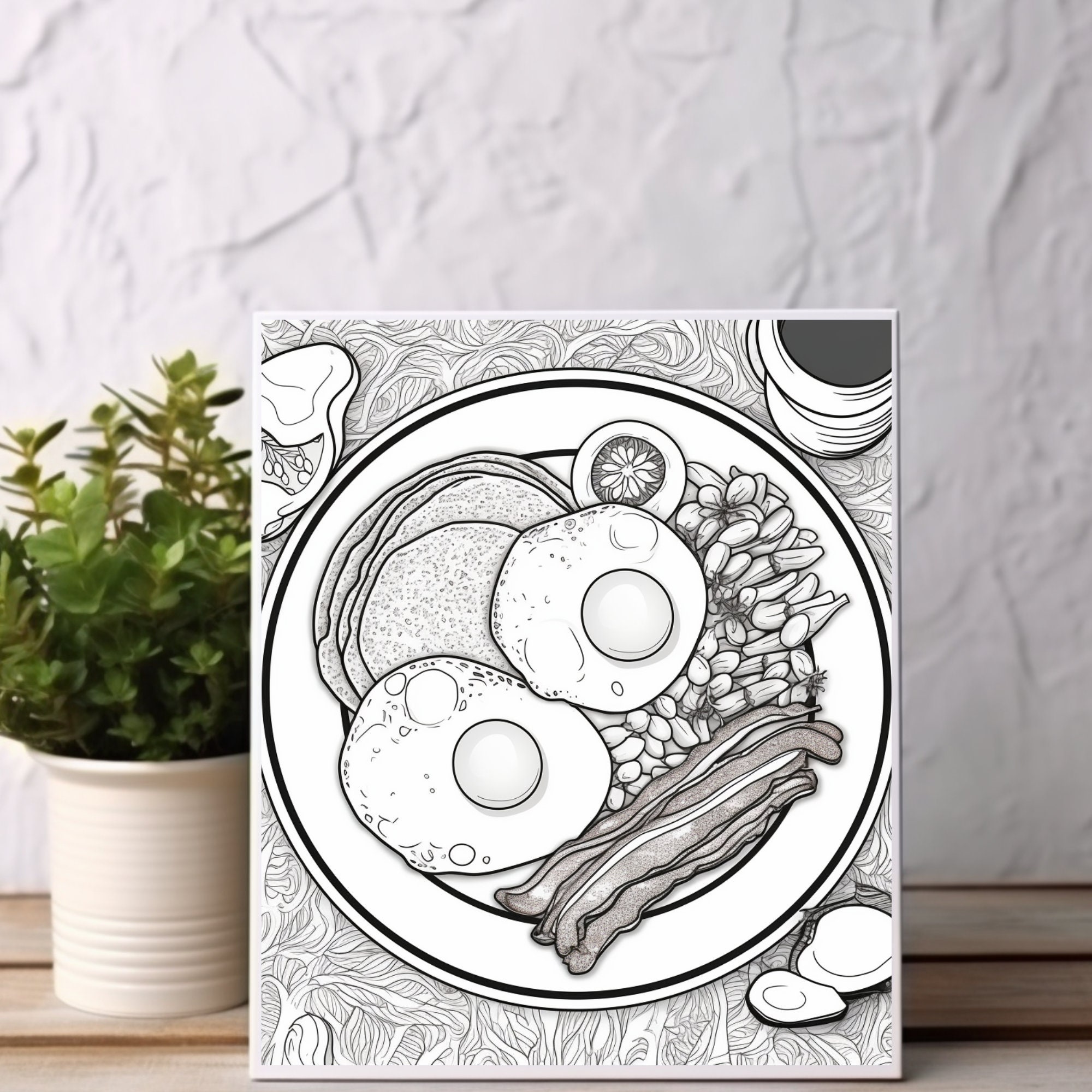 Food Adult Coloring Pages, Digital Download, Printable, 38 Pieces - Etsy