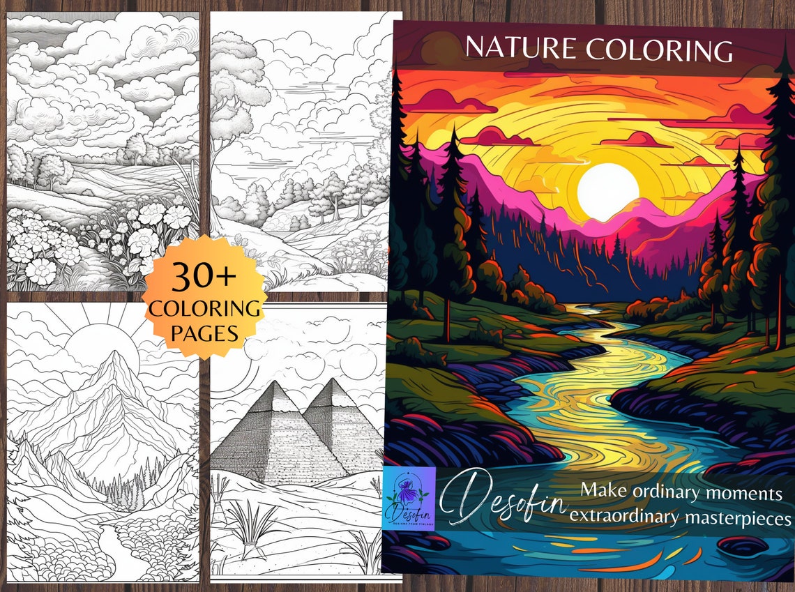 Printable Nature Coloring Pages, Coloring for Adults, Sheets, Prints ...