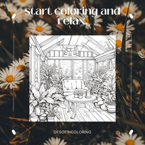 Printable Greenhouse Coloring Pages for Adults, Sheets, Prints, Colorful Coloured, Flowers, Line ...