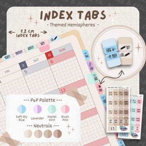Onglets d'indexation thématiques || Onglets de l'agenda mensuel || Stickers fonctionnels