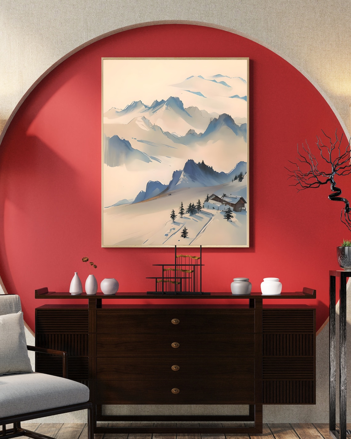 Japandi Wall Art Printable, Set of 3 Japandi Wall Art Print, Japandi