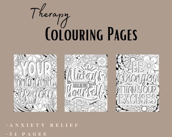 54 Therapy Colouring Pages Anxiety Relief Printable