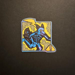 Holographic/glow in the dark zap fox sticker