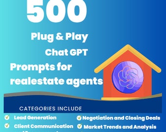 500 Real Estate ChatGPT Prompts with Bonus Best Action Steps, real-estate professionals, agents, business.
