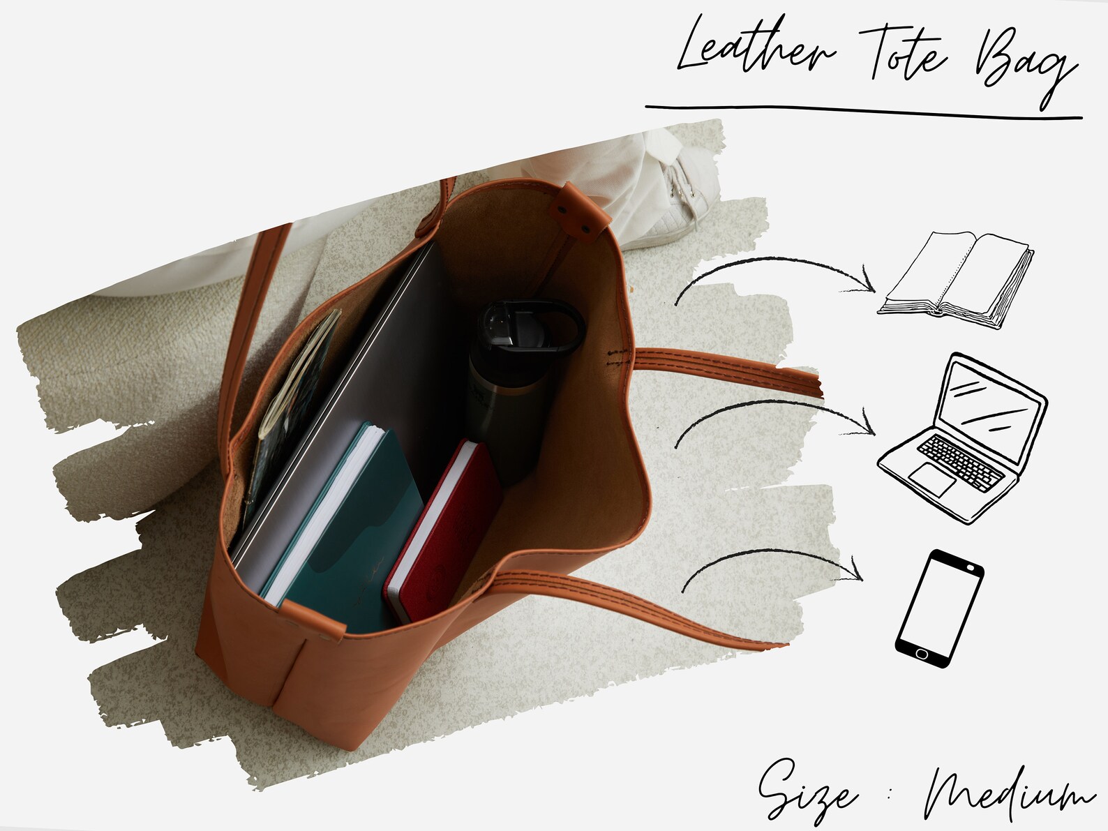 Orange Leather Laptop Tote Bag for Women Leather Tote Bag Etsy