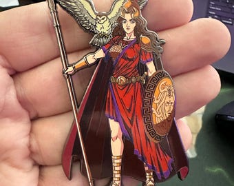 TiBS Greek Mythology Athena 3″ Enamel Pin