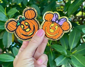 Embroidered Halloween Pumpkin Patch: Iron-On Applique