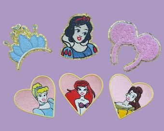 Embroidered Princess Iron-On Patches: DIY Crafts