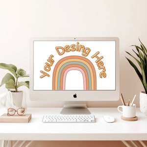 Desktop mockup Computer mockup Screen mockup Monitor mockup Boho Computer screen mock ups Device mock up Macbook mockup Aesthetic mockup