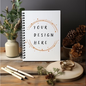 Spiral Notebook Mockup, Blank Journal Template, Digital Product Photo, Photoshop Mockup, Stationery Mockup, Printify, Print on Demond, POD