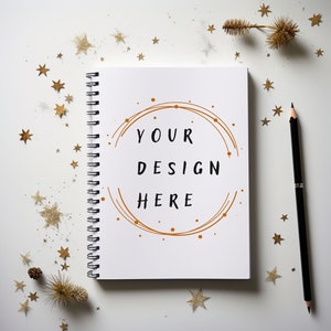 Spiral Notebook Mockup, Blank Journal Template, Digital Product Photo, Photoshop Mockup, Stationery Mockup,Printify, Print on Demond