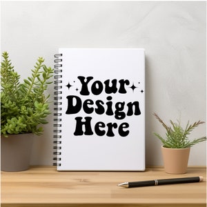 Spiral Notebook Mockup, Blank Journal Template, Digital Product Photo, Photoshop Mockup, Stationery Mockup, Printify, Print on Demand, PNG