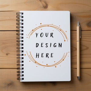 Spiral Notebook Mockup, Blank Journal Template, Digital Product Photo, Photoshop Mockup, Stationery Mockup, Printify, Print on Demond, POD