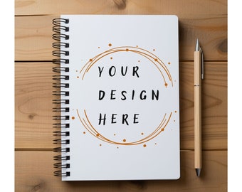 Spiral Notebook Mockup, Blank Journal Template (Digital Download)