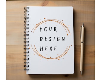 Spiral Notebook Mockup, Blank Journal Template (Digital Download)