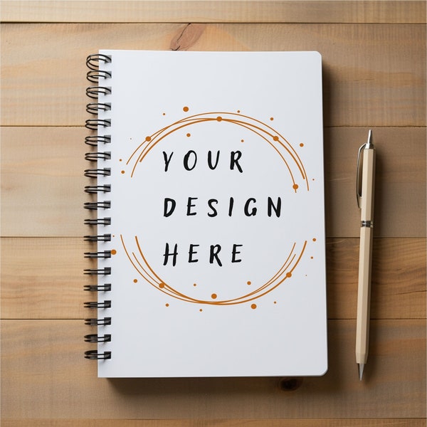 Spiral Notebook Mockup, Blank Journal Template, Digital Product Photo, Photoshop Mockup, Stationery Mockup, Printify, Print on Demond, POD