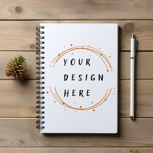 Spiral Notebook Mockup, Blank Journal Template, Digital Product Photo, Photoshop Mockup, Stationery Mockup, Printify, Print on Demond, POD