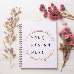 Spiral Notebook Mockup, Blank Journal Template, Digital Product Photo, Photoshop Mockup, Stationery Mockup, Printify, Print on Demond, POD