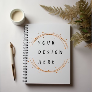 Spiral Notebook Mockup, Blank Journal Template, Digital Product Photo, Photoshop Mockup, Stationery Mockup, Printify, Print on Demond, POD