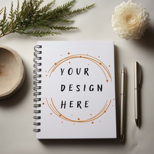 Spiral Notebook Mockup, Blank Journal Template, Digital Product Photo, Photoshop Mockup, Stationery Mockup, Printify, Print on Demond, POD