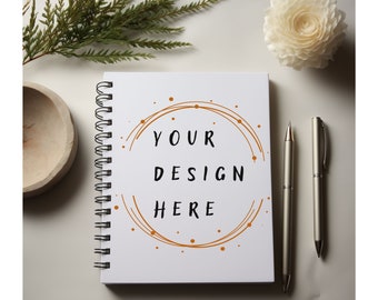 Spiral Notebook Mockup, Blank Journal Template (Digital Download)
