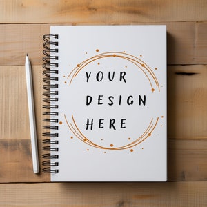 Spiral Notebook Mockup, Blank Journal Template, Digital Product Photo, Photoshop Mockup, Stationery Mockup, Printify, Print on Demond, POD