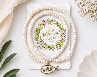 Regalo cristiano WWJD / Regalo de fe para mujeres / Joyería con versículos bíblicos / Pulsera inspiradora / Regalo cristiano