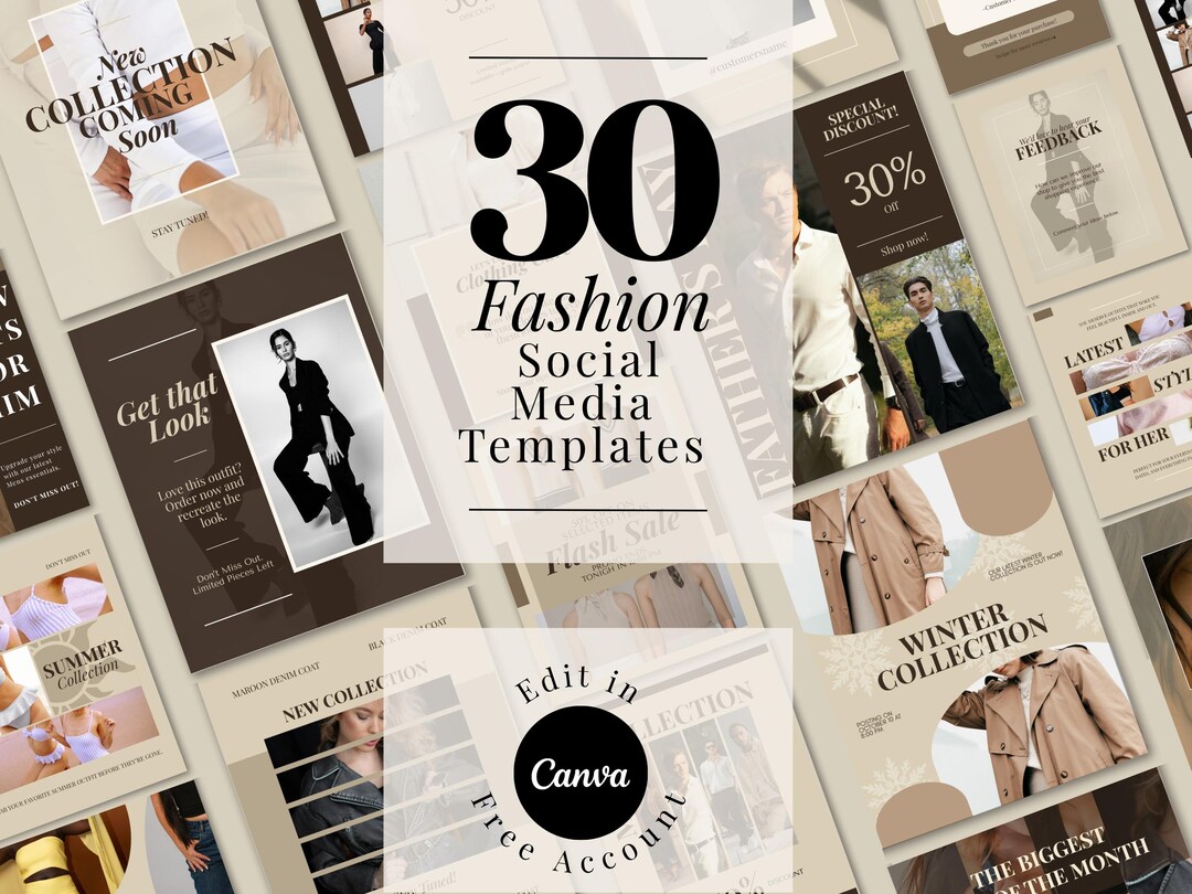 Fashion Social Media Templates | Editable Canva Instagram Post for ...