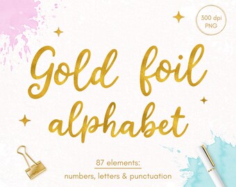 Gold foil alphabet clipart, Letters clip art, Decorative lettering, Commercial use, PNG