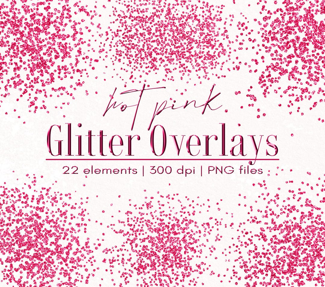 Pink Ripple Overlay Hot Pink Glitter Overlays Clipart, Digital Download, Commercial Use ...