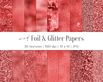 Red foil and glitter backgrounds, Metallic paper, Commercial use, JPG