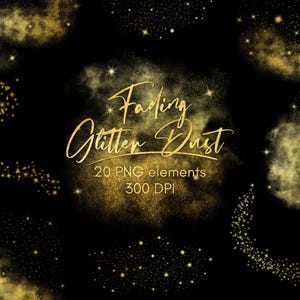 Gouden stardust clipart, stofoverlay, goudstof clipart, gouden sterren, steroverlays, sterren clipart, Galaxy clipart, Magic dust, overlays, png