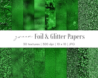 Green foil and glitter backgrounds, Metallic paper, Commercial use, JPG