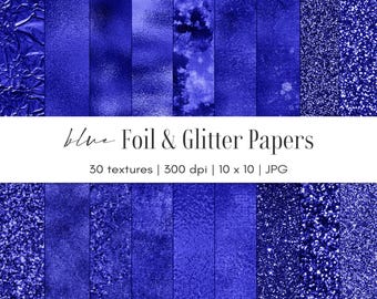 Blue foil and glitter backgrounds, Metallic paper, Commercial use, JPG