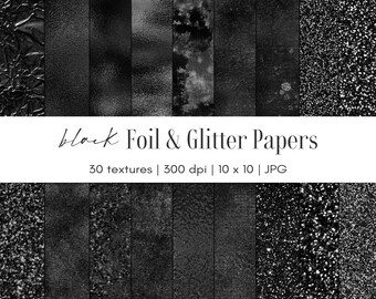 Black foil and glitter backgrounds, Metallic paper, Commercial use, JPG