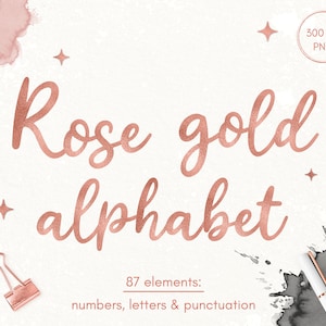 Alfabet roségoudfolie, roségouden letters, roségouden belettering, roségouden lettertype, roségouden clipart, letters clipart, alfabet clipart, png