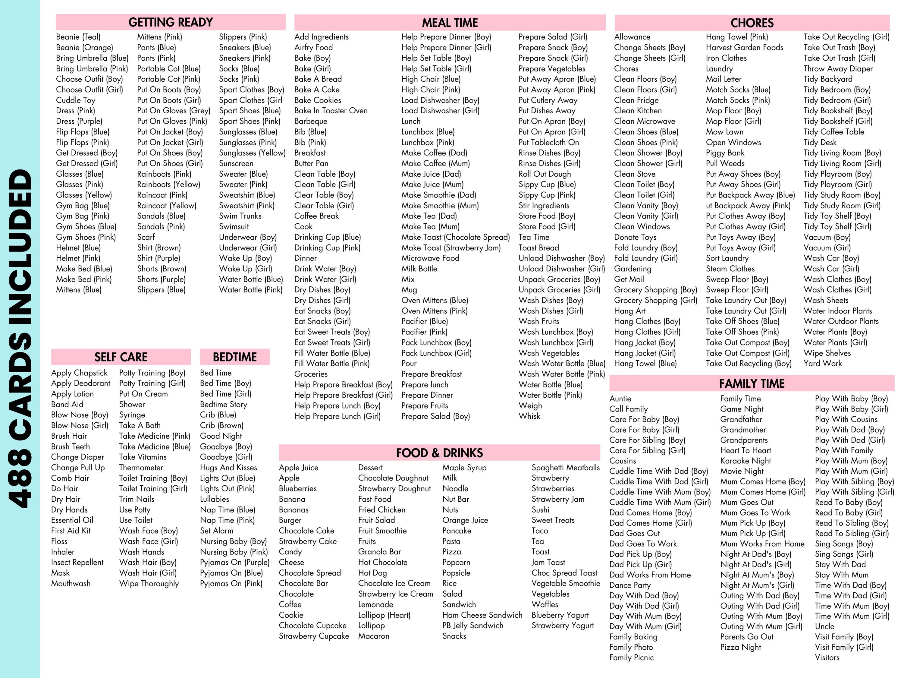 Editable Daily Routine Cards for Kids Daily Chore Chart Visual Schedule ...