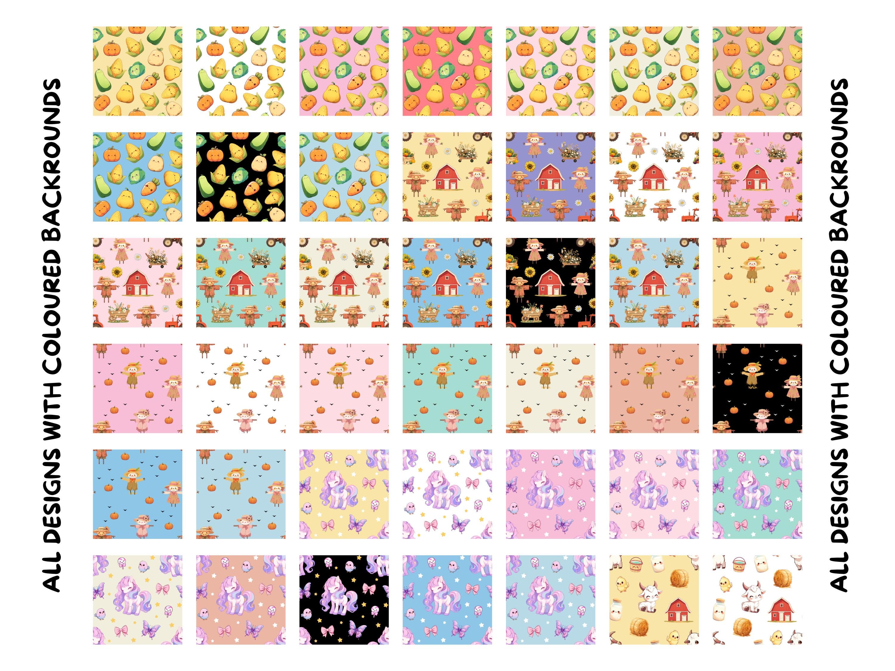 Farm Life Patterns | 100 Farming Life Seamless Patterns | Kawaii Farm ...