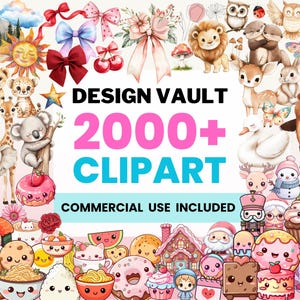 Kawaii Clipart Bundle for Etsy & Print-on-Demand Sellers, 2000+ Cute  PNG Designs (Commercial Use), Growing Design Vault