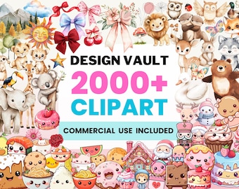 Kawaii Clipart Bundle for Etsy & Print-on-Demand Sellers, 2000+ Cute  PNG Designs (Commercial Use), Growing Design Vault