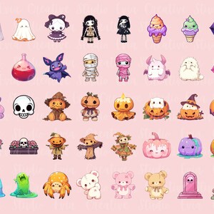 Puede incluir: Un conjunto de 40 pegatinas digitales coloridas con varios personajes de Halloween y espeluznantes, incluidos fantasmas, calabazas, momias, murci&eacute;lagos y mucho m&aacute;s. Las pegatinas son perfectas para agregar un toque divertido y festivo a tus proyectos digitales.