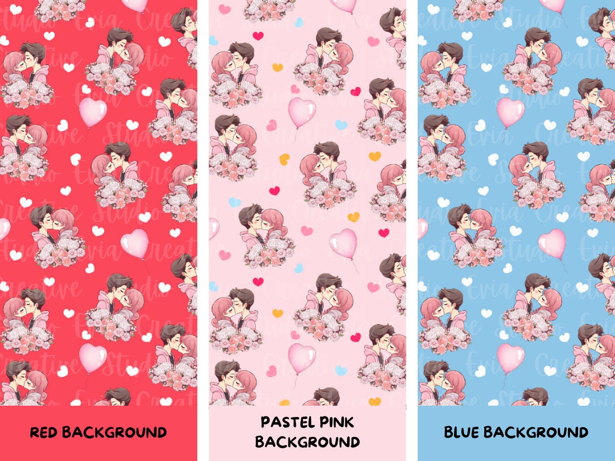 Kawaii Valentine Patterns 50 Seamless Valentine Patterns Cute Kawaii ...