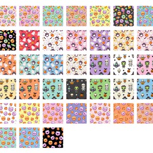 Kawaii Halloween Patterns | 80 Cute Spooky Seamless Patterns ...